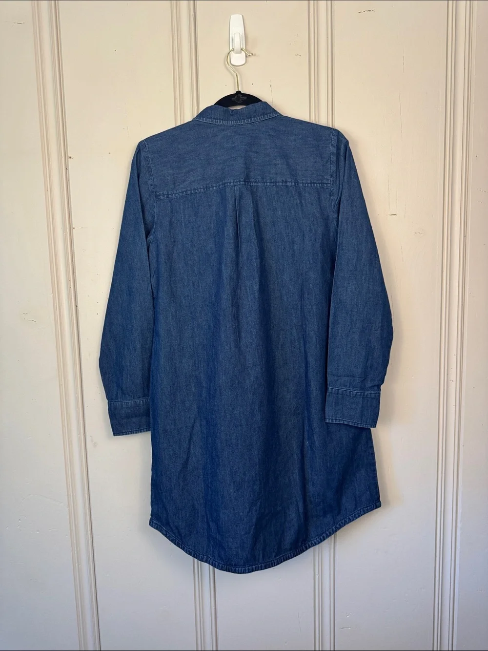NWT J Crew Chambray Shirt Dress Blue Long Sleeve Popover Womens Small